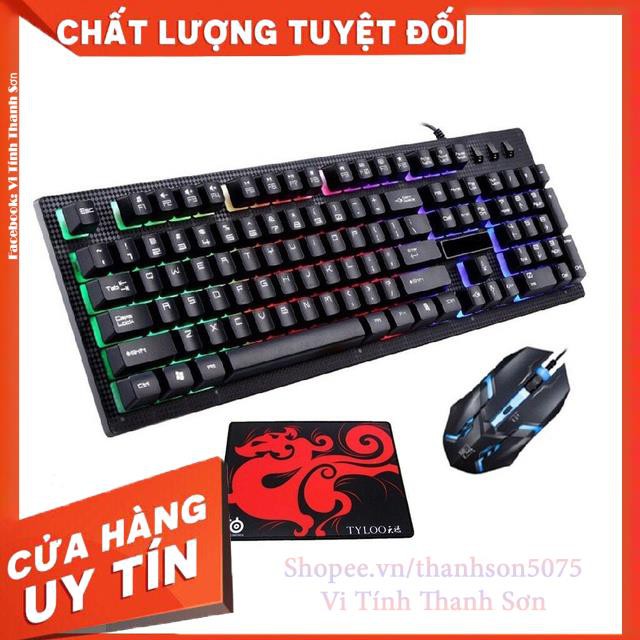 [Mã TH10KD20  hoàn đến10K xu] COMBO BÀN PHÍM CHUỘT G20 GAME LED 7 MÀU + TẶNG LÓT TYLOOS - Vi Tính Thanh Sơn