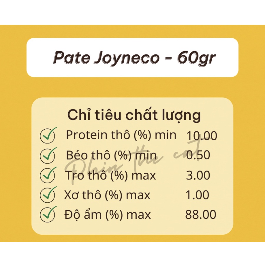 Pate Joyneco Cattyman cho mèo túi 60g - Thức ăn dinh dưỡng cho mèo