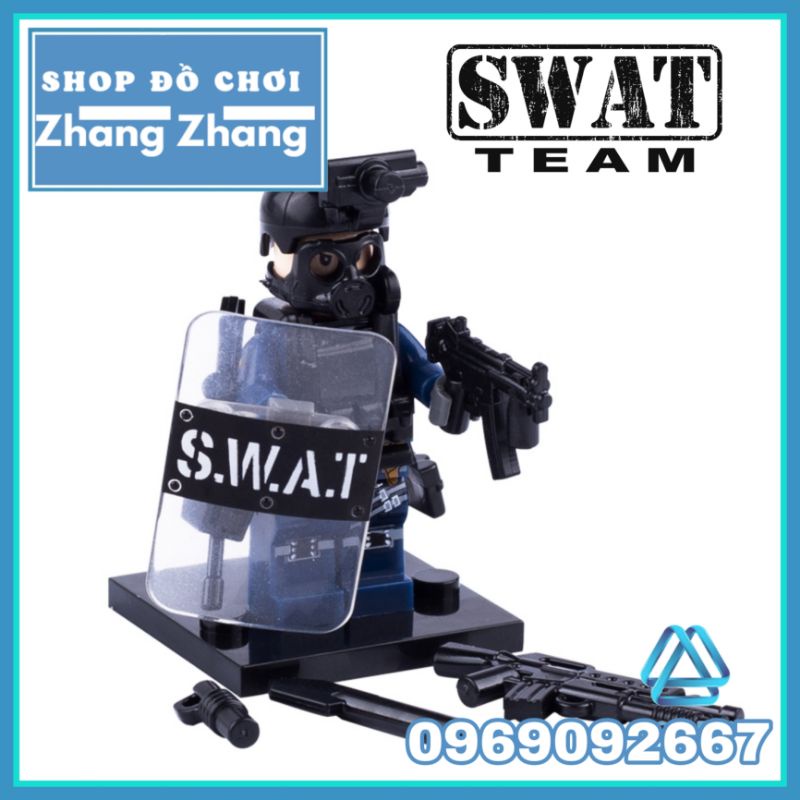 Đồ chơi Xếp hình mô hình cảnh sát đặc nhiệm SWAT phản ứng nhanh Minifigures Kazi KY017