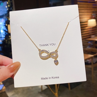 Korean Fashion Bowknot Titanium Steel Necklace