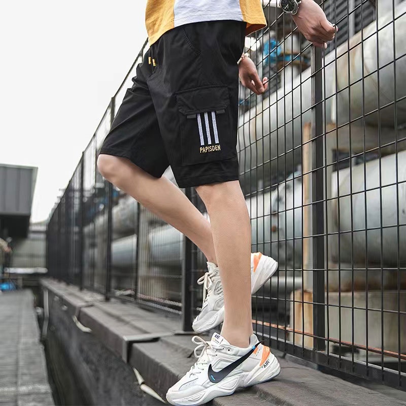 Quần Short Thể Thao Ống Rộng Thoáng Khí Màu Sắc Đơn Giản Cho Nam