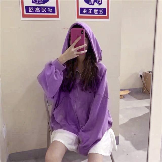 Áo khoác nỉ trơn nam nữ basic hoddie đen trắng xanh ghi freesize form rộng bo gấu tay phồng hàn quốc cheapy