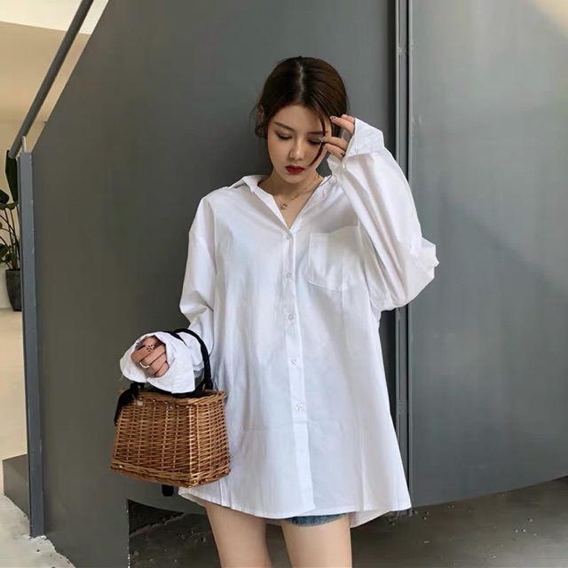Áo sơ mi túi dáng dài C&H