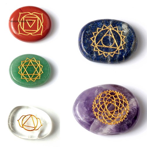 Bộ 7 đá luân xa dùng trang trí độc đáo