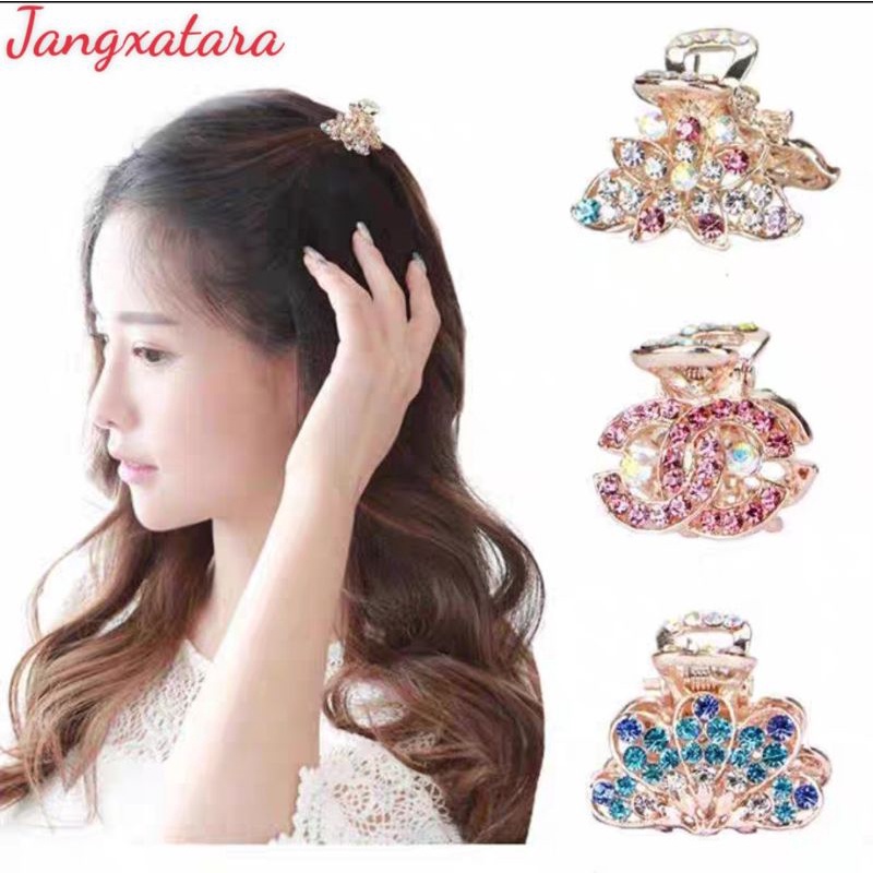 Kẹp tóc mái nhỏ trang sức hợp kim mạ điện đầy đủ khoan nhiều loại kẹp nhỏ nắm tay