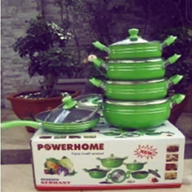 BỘ NỒI HỢP KIM POWERHOME 5 CÁI (DÙNG ĐƯỢC TRÊN BẾP TỪ)