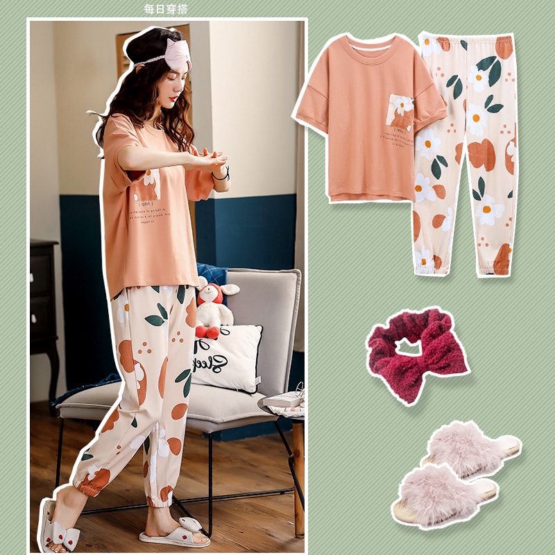 Đầm Ngủ Cotton Ngắn Tay Dáng Rộng Xinh Xắn Cho Nữ | BigBuy360 - bigbuy360.vn