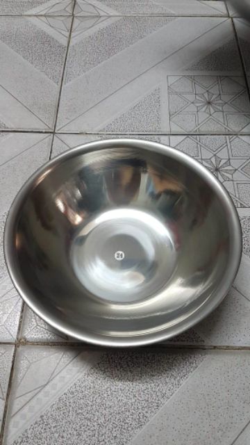 Combo 5 cái thau 18 ,20,22,24,và 28cm inox 430 cao cấp ,dày 5zem