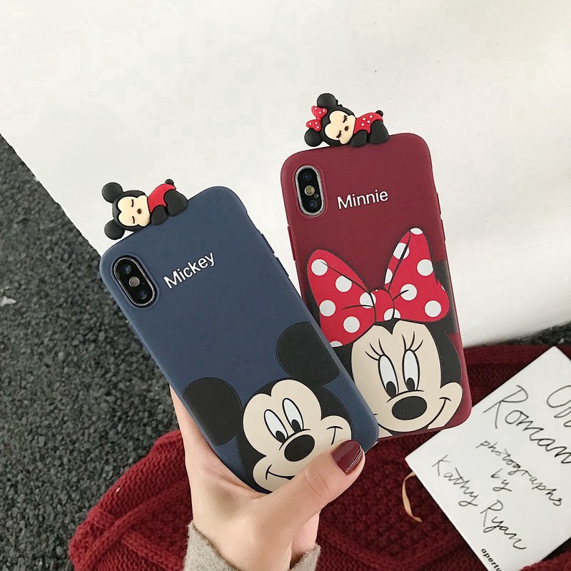 Ốp Điện Thoại Tpu Mềm Hình Chuột Mickey Minnie 3d Cho Iphone 11 Pro Max Xr Xs Max Se2 I6 7 8plus