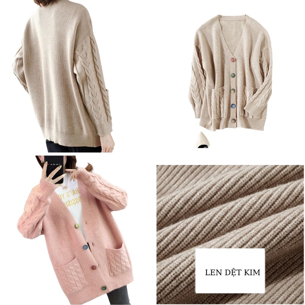 Áo cardigan nữ len mỏng form rộng dệt kim ulzzang dáng dài  NAVILO AKL001