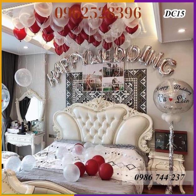 [ TẶNG QUÀ ] SÉT TRANG TRÍ PHÒNG CƯỚI TONE VÀNG { Tặng Bơm Keo }