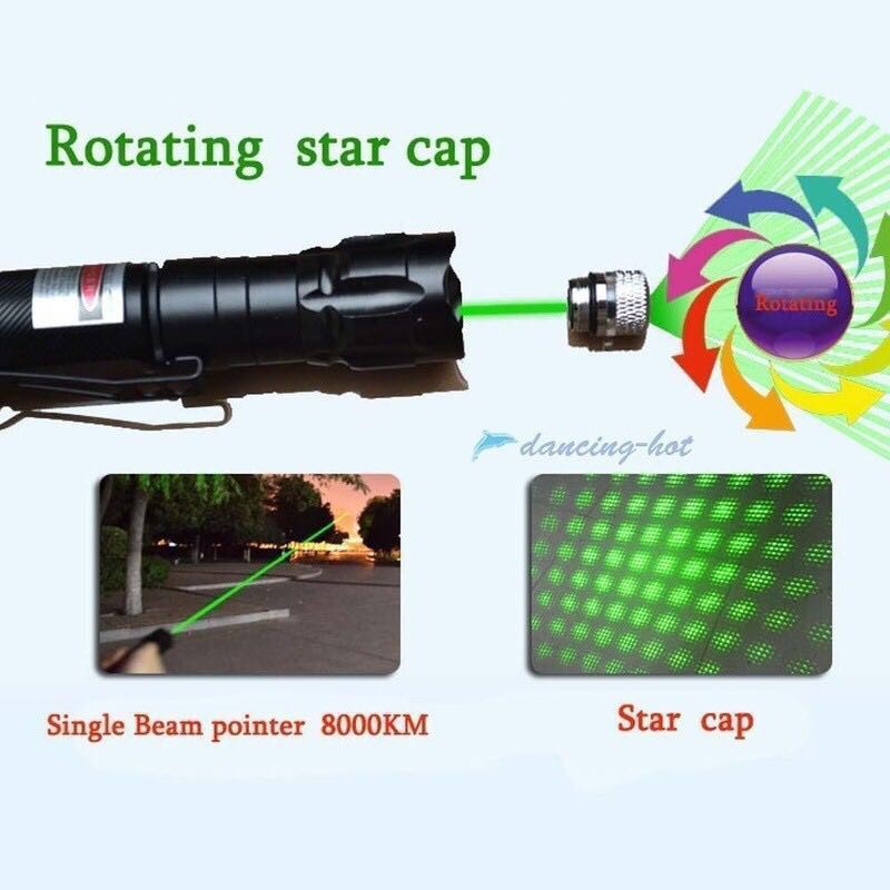 Bút laze xanh lá 5mW 532nm+18650 kèm bộ sạc