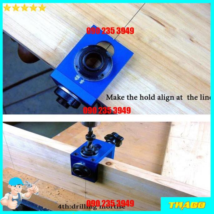 Cữ khoan chốt gỗ - Cữ khoan ốc cam liên kết gỗ - Bộ dụng cụ khoan ghép ván đồ làm mộc DIY QE0720