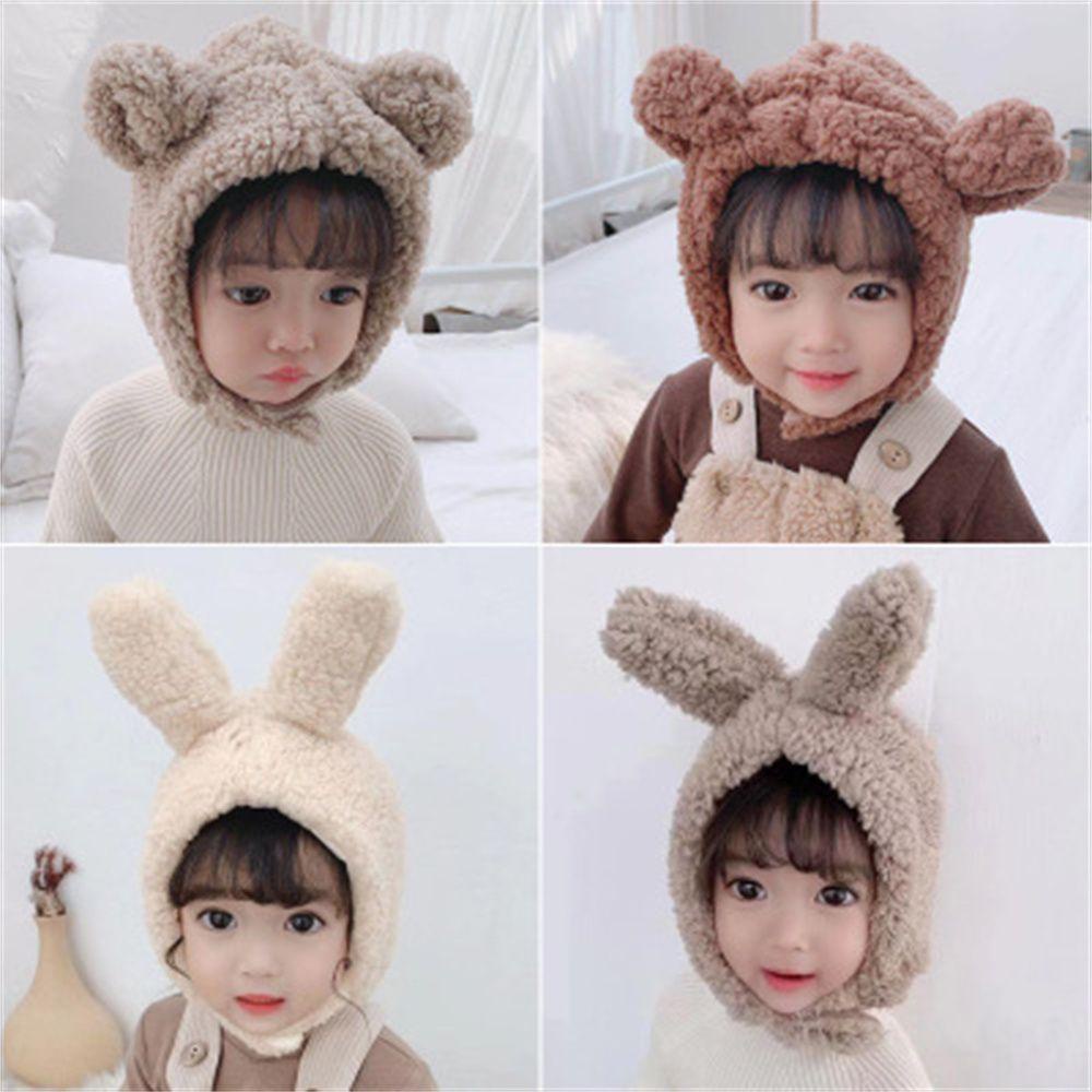 MIHAN1 Mũ Trùm Tai Giữ Ấm Mùa Đông Mềm Mại Kiểu Hoạt Hình Đáng Yêu Cho