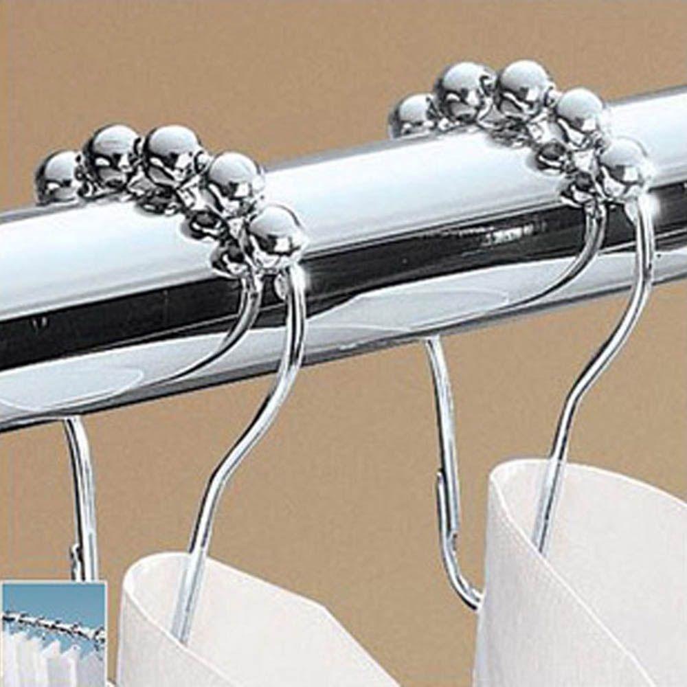 Nhẫn rèm dalton móc quả bóng kim loại mới 12 cái / bộ móc con lăn được đánh bóng 5 quả bóng con lăn