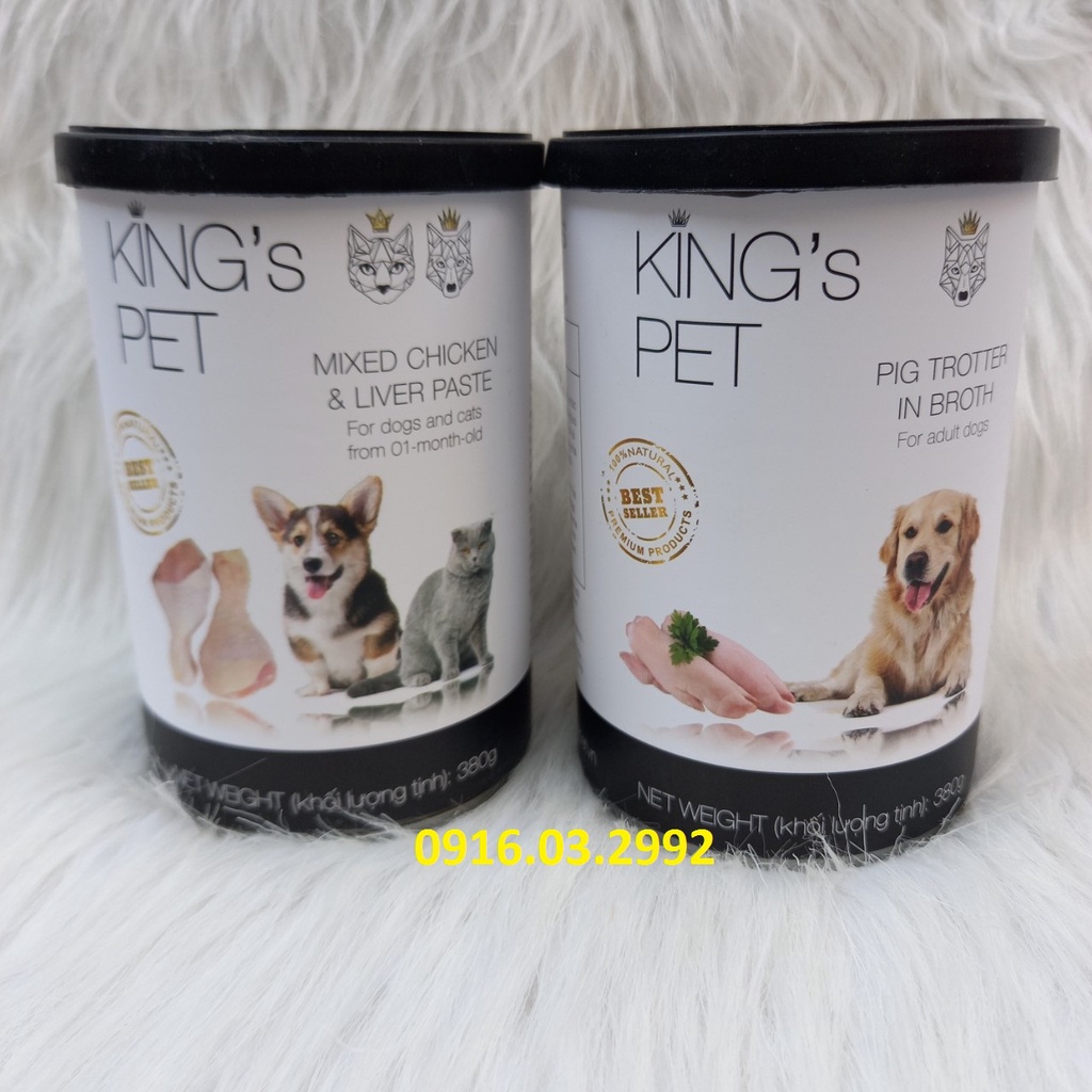 [Mã PET50K giảm Giảm 10% - Tối đa 50K đơn từ 250K] Pate cho chó King pet 380g, Pate Kingpet