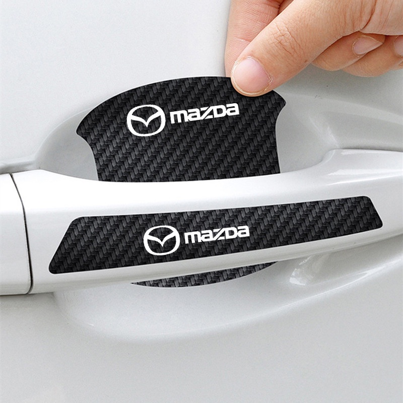 Miếng Dán Trang Trí Tay Nắm Cửa Xe Hơi Mazda2 Mazda3 Mazda6 Mazda CX5 CX7 CX3 CX9 CX30 Bằng Sợi Carbon