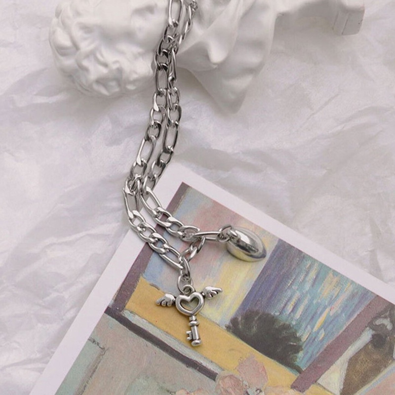 Vòng Tay Thép Titan Phối Khóa Nam Châm Hình Trái Tim Cho Cặp Đôi