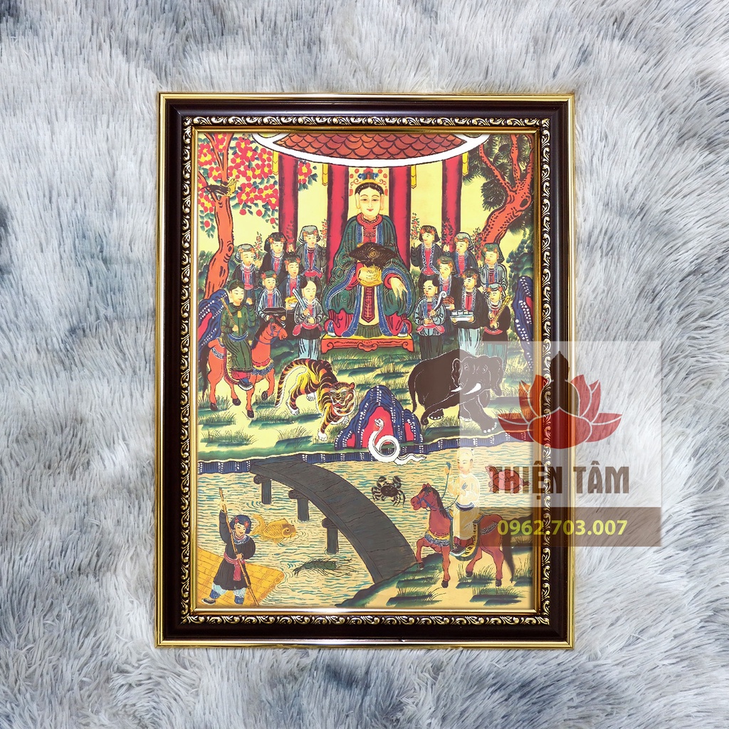 Tranh Chúa Sơn Trang dạng cổ 36x48cm bằng vải phủ bóng khung composite xịn xò