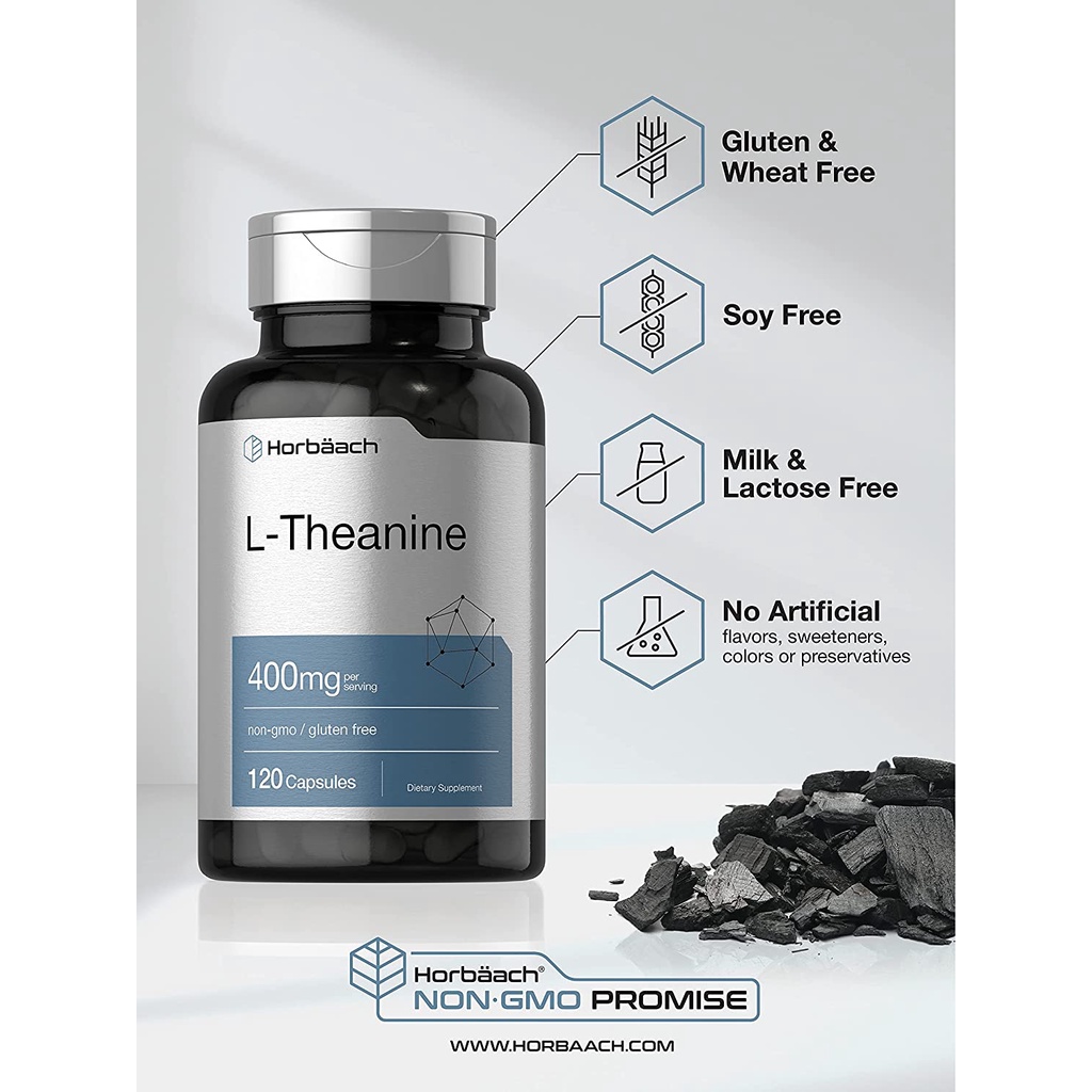 Viên Uống Hỗ Trợ Sức Khỏe Tim Mạch Giảm Stress Horbaach L Theanine 400mg 120 viên