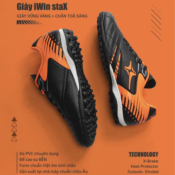 Giày bóng đá, giày đá banh đế đinh sân cỏ nhân tạo IWIN STAX+ - Dungcusport