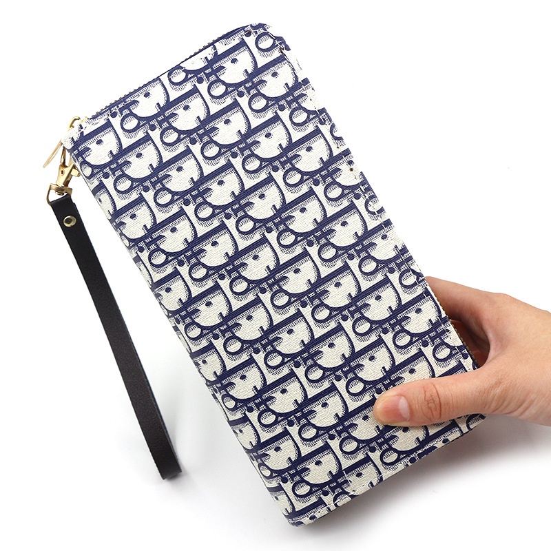 Ví Dài Da Pu Có Khóa Kéo In Họa Tiết Thời Trang Cho Nữ