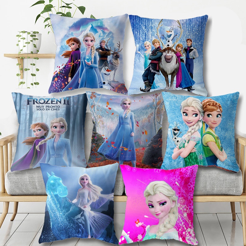 DISNEY Vỏ Gối Vuông In Hình Nhân Vật Elsa Phim Frozen Chất Liệu Mềm Mại Tiện Dụng Trang Trí Nhà Cửa