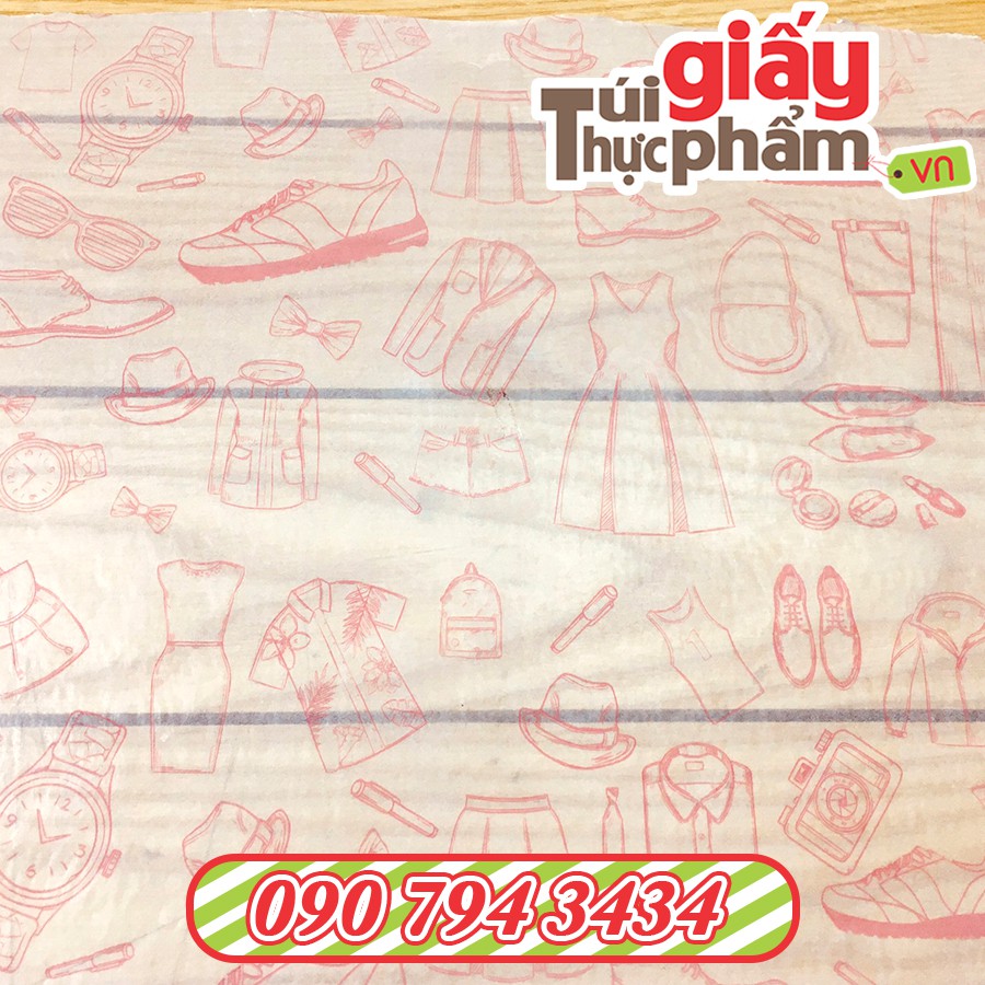 500 Giấy Nến Gói Thời Trang, Phụ Kiện, linh kiện, gói quà, gói hoa  (30x60cm - 21gsm - Hoa Văn màu Hồng)