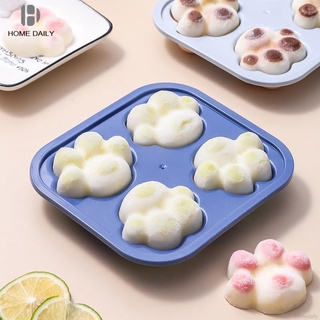 Khuôn Silicone Làm Đá Viên Hình Bàn Chân Mèo Xinh Xắn