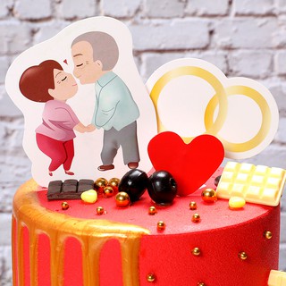 Thẻ cắm ông bà trang trí bánh kem