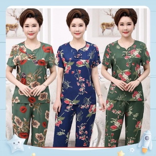 Đồ Bộ Trung Niên Nữ Mặc Nhà Tay Ngắn Quần Dài <3 Đồ Bộ Lanh Cho Mẹ