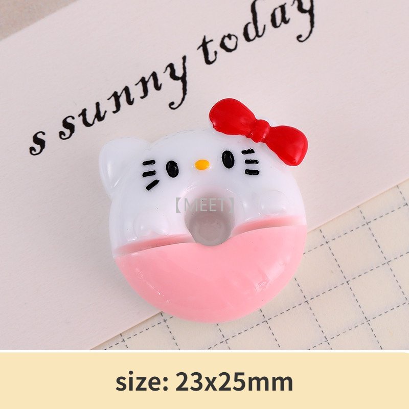 Phụ kiện trang trí thủ công chất liệu resin hình bánh donut hoạt hình nhiều phong cách