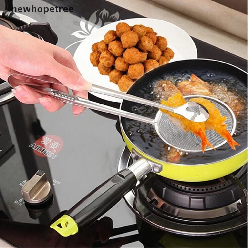 Dụng Cụ Kẹp Có Lưới Lọc Dầu Chiên Thức Ăn Bằng Thép Không Gỉ Đa Năng