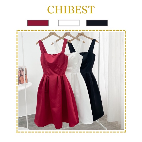 Đầm tiệc dáng dài ly eo chất tapta 2 dây bảng lớn CHIBEST 𝐇𝐃𝐁𝟗𝟏𝟓
