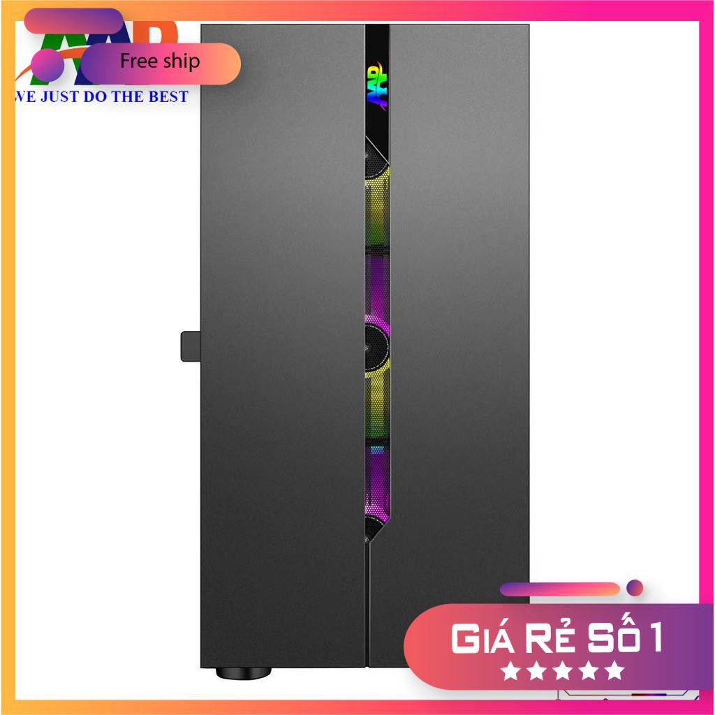 CASE AAP D1 Black/White GAMING Mặt trước dãy Led RGB