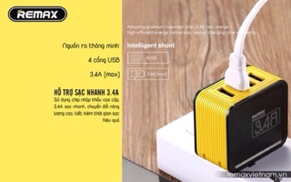 Củ sạc 4 cổng USB 3.4A REMAX RP-U40