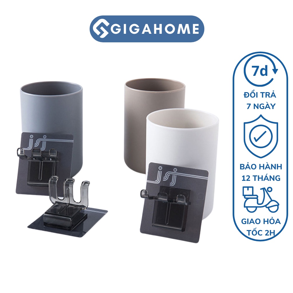 Giá Đỡ Bàn Chải Đánh Rằng Kèm Cốc Súc Miệng GIGAHOME Dán Tường Chắc Chắn10097