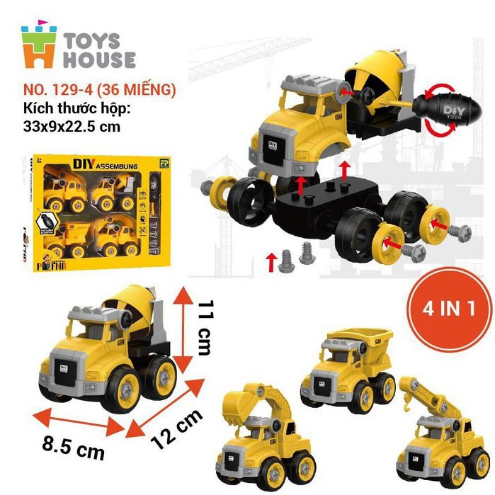 Đồ chơi lắp ghép Build&amp;Play mô hình xe xây dựng - Toyshouse - DIY model