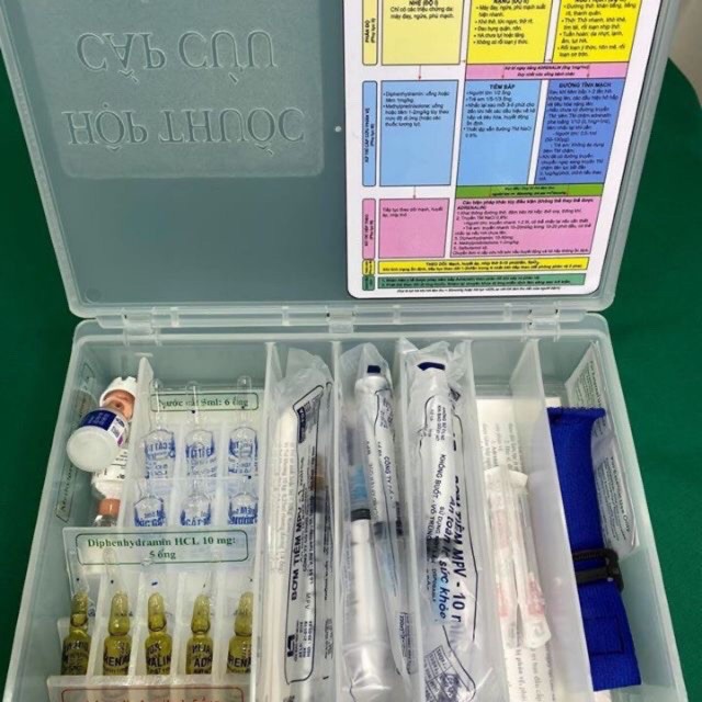 Hộp đựng thuốc cấp cứu chống sốc phản vệ - hộp phác đồ - thiết bị y tế Nguyễn Sơn