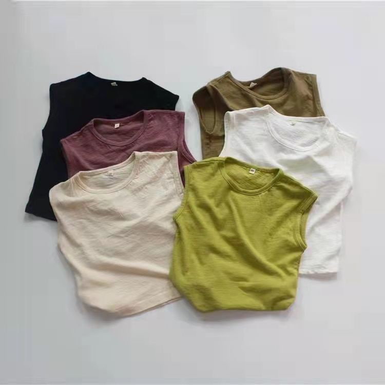 [Babycat] Hàng Có Sẵn Bán Chạy Áo Sát Nách Cotton Mềm Mại Thoải Mái Mùa Hè Phong Cách Nhật Hàn Hàn Quốc Có Thể Giặt Rửa Cho Bé Trai Và Bé Gái