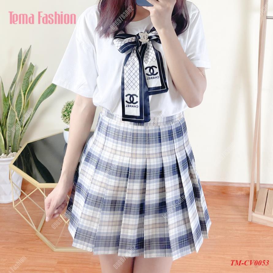 Chân váy ngắn nữ 4Tfashion - Chân váy tennis xếp ly kẻ caro kèm quần trong siêu xinh | BigBuy360 - bigbuy360.vn