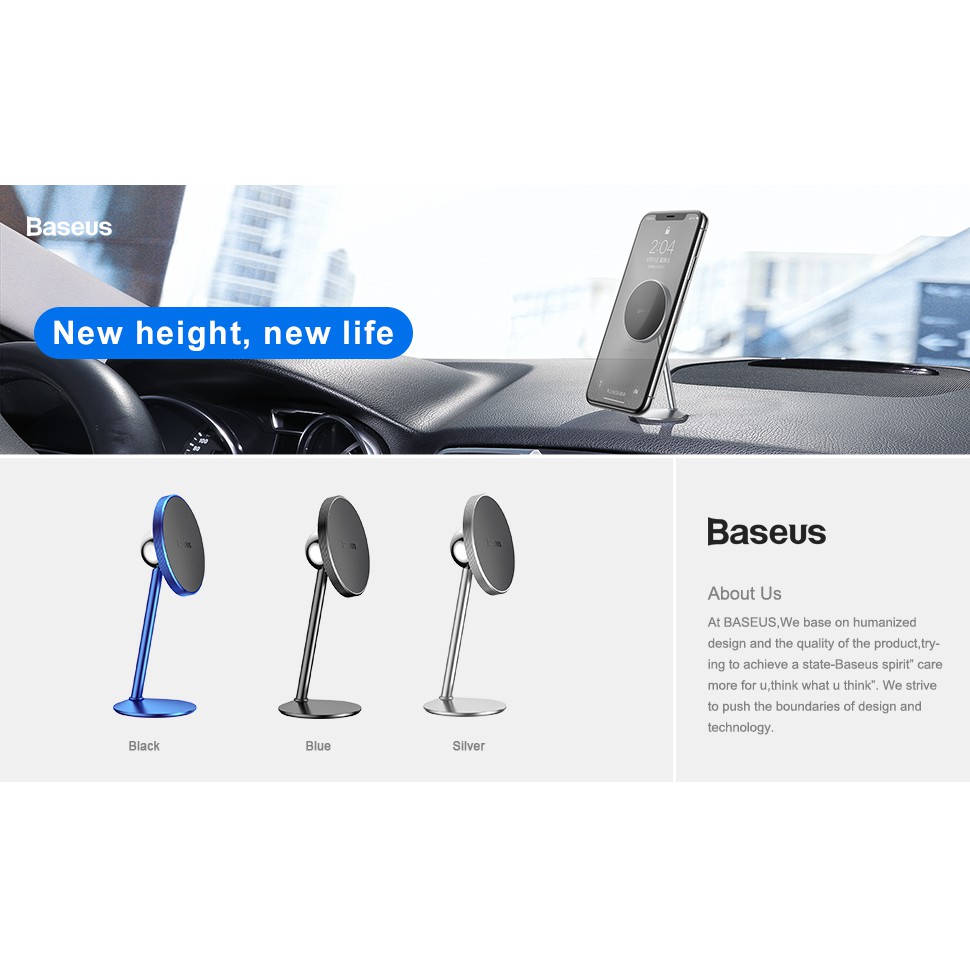Giá đỡ điện thoại nam châm 360 Baseus độ siêu dài đời mới nhất gắn xe hơi | BigBuy360 - bigbuy360.vn