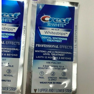 [CHÍNH HÃNG] Miếng dán trắng răng Crest 3D White - Mỹ (Professional Effects-1 hour)