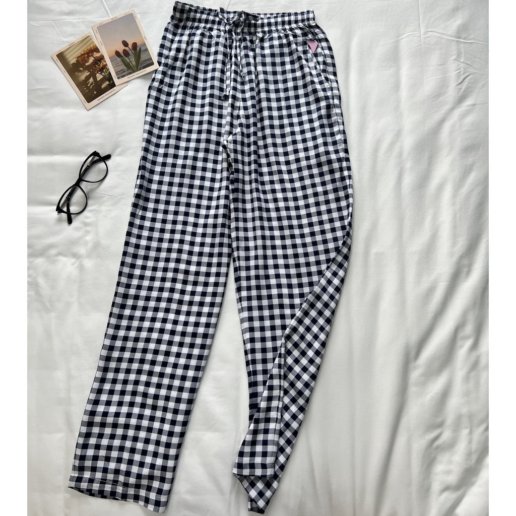 Quần sọc caro nữ dáng suông , Quần dài nữ hack dáng chất tole GHP-GARMENT