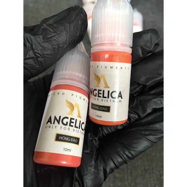 Mực phun xăm Angelica tem trắng hữu cơ Việt Nam siêu đậm, nhanh bám, giữ màu 95% sau bong