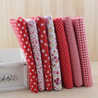 Gói vải trơn màu đỏ handmade DIY chăn chắp vá vải 50 * 50cm 7 cái / lốc