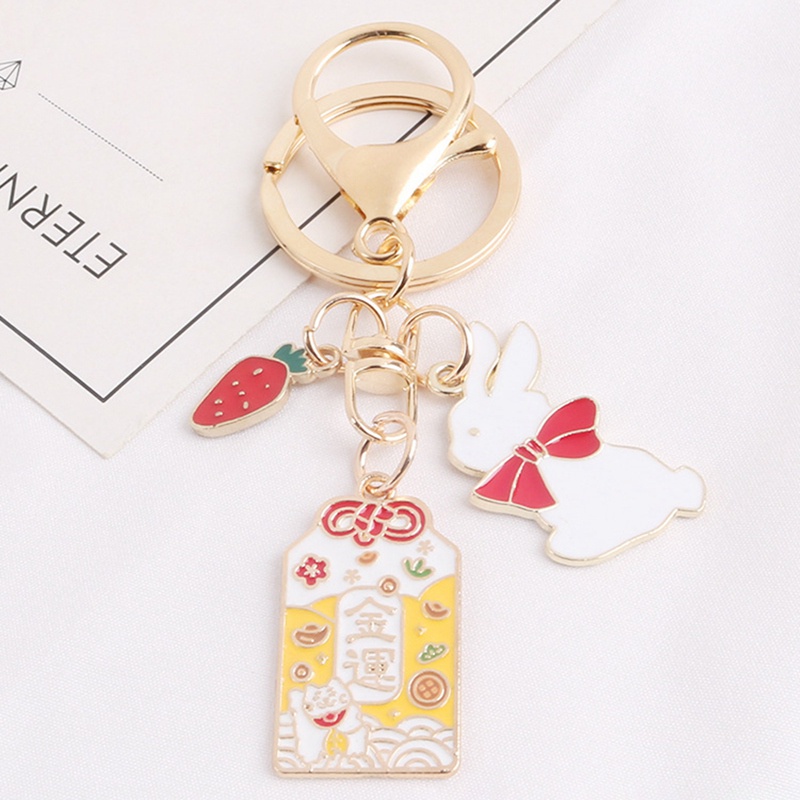 Móc khóa hình hoa anh đào cầu may mắn phong cách thời trang Nhật Bản