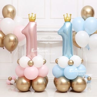 Bong Bóng Lá Nhôm Hình Số 1 / 1 Màu Hồng / Xanh Dương / Xanh Dương Dùng Trang Trí Tiệc Sinh Nhật