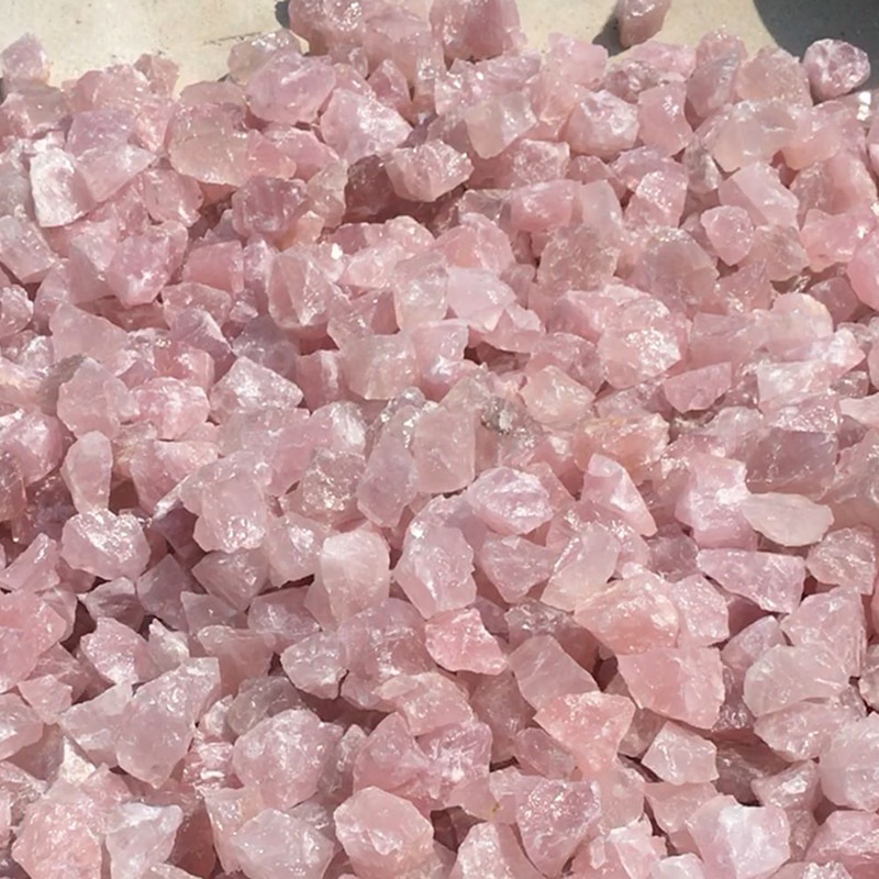 50g Đá Thạch Anh Hồng Thô Tự Nhiên Dùng Trang Trí Bể Cá