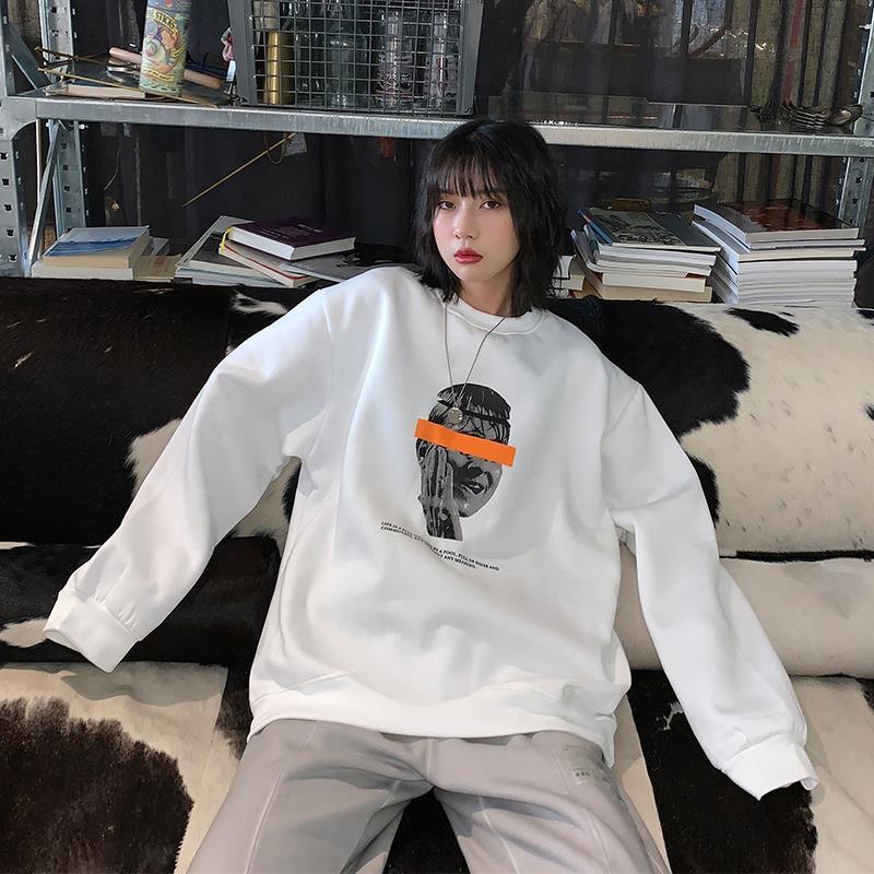HIIXIIVI Áo Sweater Tay Dài Cổ Tròn Oversize In Họa Tiết Thời Trang Hàn Quốc Cho Nam Nữ